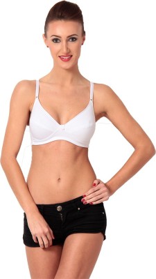 Macrowomen W-Series Women T-Shirt Lightly Padded Bra(White)