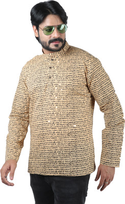 sultan apparels pvt ltd Men Printed Straight Kurta(Beige)