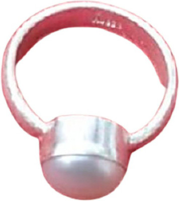 KUNDLI GEMS Pearl ring Natural Pearl/Moti stone certified & astrological Stone Pearl Silver Plated Ring