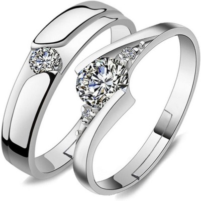 SMJ LOVE BAND RING SET Metal Cubic Zirconia Silver Plated Ring Set