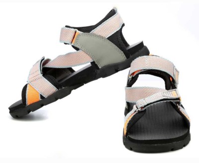 Sparx SS 105 Men Sandals(Orange, Grey , 6)