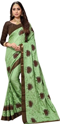 getdeal Embroidered Bollywood Silk Blend Saree(Green)