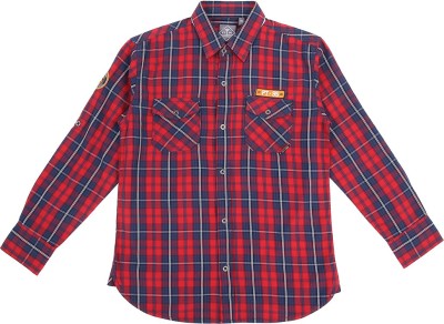 Palm Tree Baby Boys Checkered Casual Red Shirt