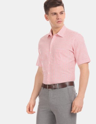 ARROW Men Checkered Formal White Shirt