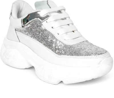 VENDOZ TRENDING Sneakers For Women(Silver , 7)