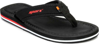 Sparx Men Flip Flops(Black, Red , 12)