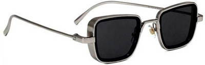 peter india Retro Square Sunglasses(For Men & Women, Black)