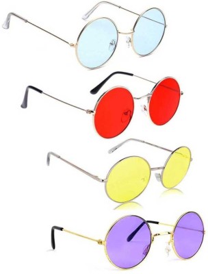 BROOF Round Sunglasses(For Men & Women, Multicolor)