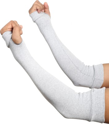 H International Cotton Arm Sleeve For Men & Women(Free, Grey)