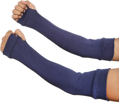 H International Cotton Arm Sleeve For Men & Women(Free, Blue)