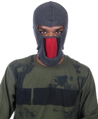 IM UNIQUE Grey, Red Bike Face Mask for Men(Size: Free,  Balaclava)