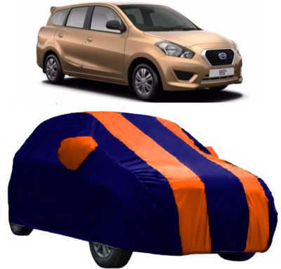 AutoCover Car Cover For Nissan Go+ (With Mirror Pockets)(Orange, Blue)