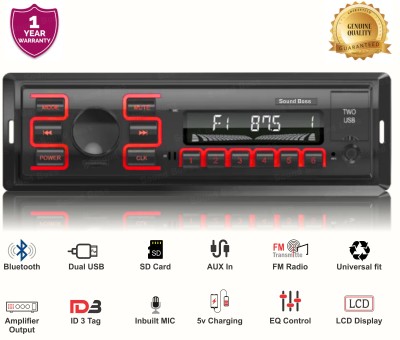 Sound Boss SB-49 Charge Pro+ DUAL USB Bluetooth Wireless With Phone Caller Id Receiver Universal Car Stereo (Single Din) Car Stereo(Single Din)