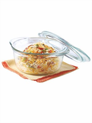 BOROSIL Borosilicate Glass Microwave Safe Deep Round Casserole With Flat Lid, 1750 ML Serve Casserole(1750 ml)