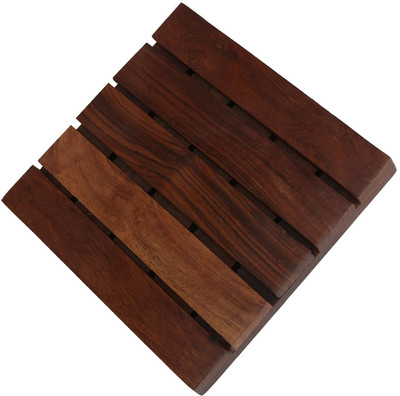 Hashcart Square Reversible Wood Coaster Set(Pack of 2)