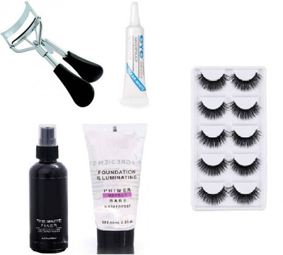 nnbb EYELASH , CURLER , EYELASH GLUE , FIXER AND PRIMER COMBO(5 Items in the set)
