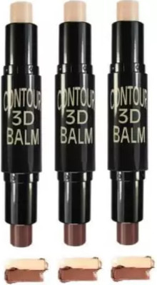 GFSU Best 3D BALM CONTOUR HIGHLIGHTER CONCEALER STICK Pack Of 3 Concealer(Multi Color, 18.6 g)