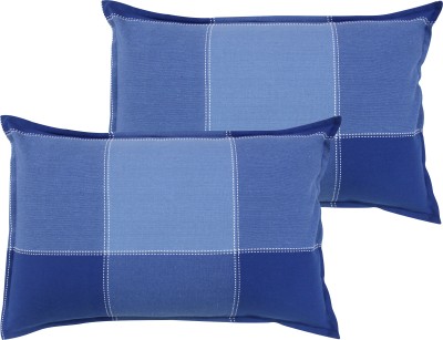 AIRWILL Cotton Pillows Cover(Pack of 2, 46 cm*69 cm, Blue)