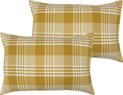 AIRWILL Cotton Pillows Cover(46 cm*69 cm, Pack of 2, Yellow)