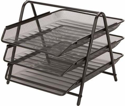 PAVITYAKSH 3 Compartments METAL Tray Rack(Black)