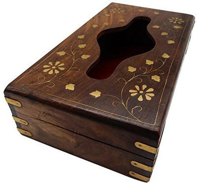 MODERNCOLLECTION 1 Compartments Wooden Tissue Box(Brown)