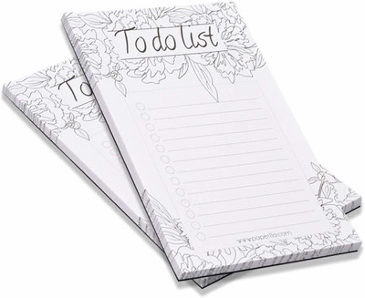 COI NEW WHITE DOODLING Collection Daily Planner 50 Sheets| Easy Tear Off Set of 2 NOTEPADS Pocket-size Note Pad RULED 50 Pages(White, Pack of 2)