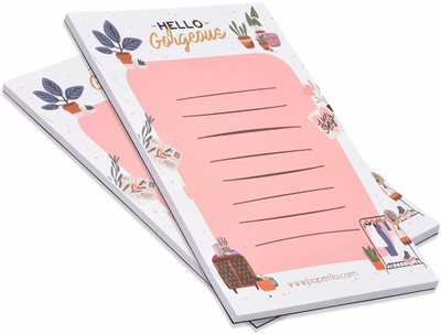 PAPERLLA Hello Gorgeous Fashion Collection Set of 2 NOTEPADS | 50 UNDATED Tear- Off Sheets Pocket-size Note Pad Ruled 50 Pages(White, Pack of 2)