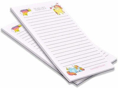 COI To DO List MEMO Pads Cute Colourful Horse 50 Easy Tear Off Sheets Each| Set of 2 Writing Pads Pocket-size Writing Pad Ruled 50 Pages(White, Pack of 2)