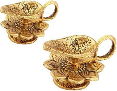 Ashish Uniquetrend Brass (Pack of 2) Table Diya Set(Height: 4 inch)