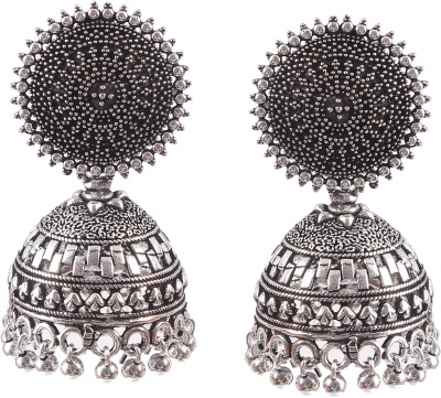 JewelryTrack Oxidized Silver Plated Handmade jhumka Jhumki earrings for women & girls Alloy Jhumki Earring