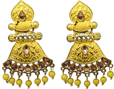 Aadiyatri Aadiyatri Gracious Stylish Trendy Traditional Kundan Earrings for Women and Girls Brass Jhumki Earring