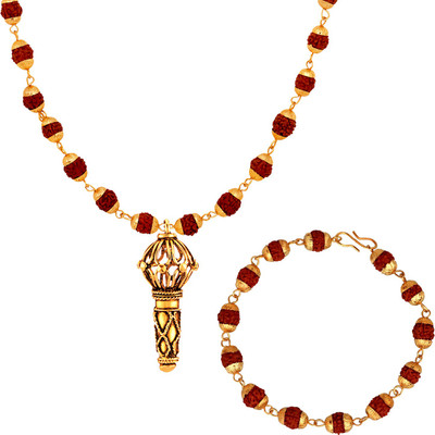mahi Alloy Gold-plated Brown Jewellery Set(Pack of 1)