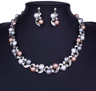 Shining Diva Metal Multicolor Jewellery Set(Pack of 1)