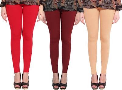Clarita Ankle Length Ethnic Wear Legging(Red, Maroon, Gold, Solid)