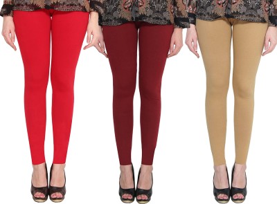 Clarita Ankle Length Ethnic Wear Legging(Red, Maroon, Brown, Solid)