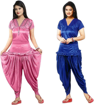 Divine Paridhaan Women Solid Multicolor Night Suit Set