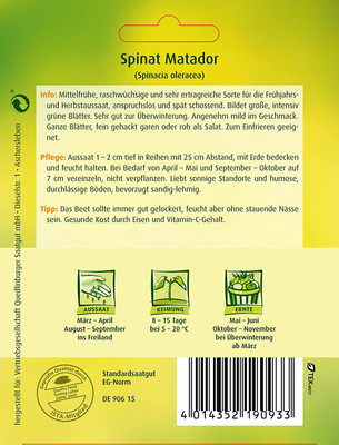 VibeX VXI-1068-Spinach 'Matador' Seed(1000 per packet)