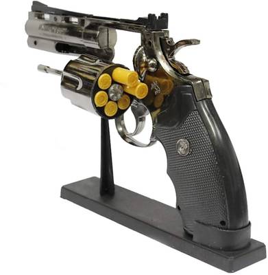 Ala Flame FIRST QUALITY 357 GUN SHAPE CIGARETTE LIGHTER (GUN ,BULLET WITH STAND) Pocket Lighter Pocket Lighter  (Black, Silver)
