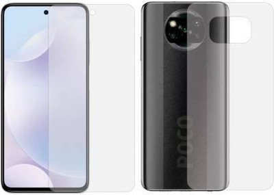 SOLIVAGANT Front and Back Tempered Glass for Poco X3(Pack of 2)