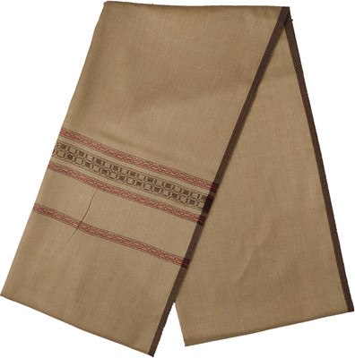 PASHTUSHS Wool Self Design Men Shawl(Beige)