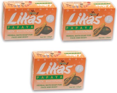 SA Deals Likas Papaya Skin Whitening Soap (Pack Of 3, 135g Each)(3 x 45 g)