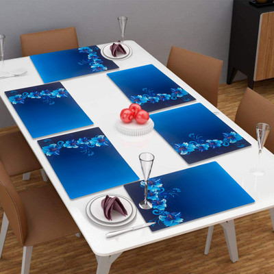 LooMantha Rectangular Pack of 6 Table Placemat(Multicolor, PVC)