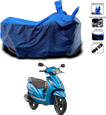 SEBONGO Two Wheeler Cover for TVS(Wego, Blue)