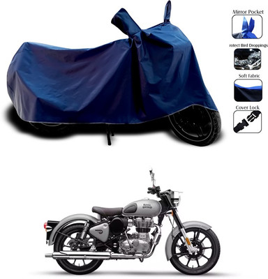 SEBONGO Waterproof Two Wheeler Cover for Royal Enfield(Bullet 350, Blue)
