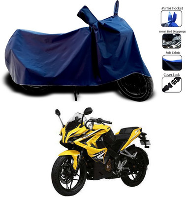 SEBONGO Waterproof Two Wheeler Cover for Bajaj(Pulsar 200 NS DTS-i, Blue)