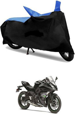 MSR STORE Two Wheeler Cover for Kawasaki(Blue, Black)