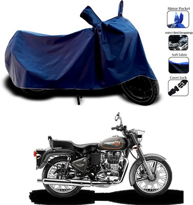 SEBONGO Waterproof Two Wheeler Cover for Royal Enfield(Classic 500, Blue)