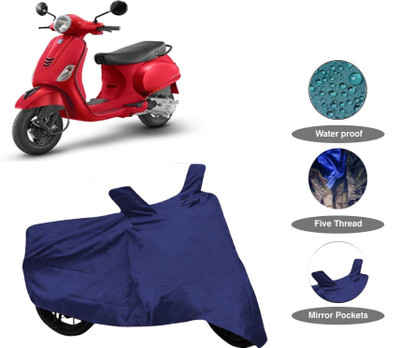 Pu-Crazy Waterproof Two Wheeler Cover for Vespa(Vespa VXL 125, Blue)