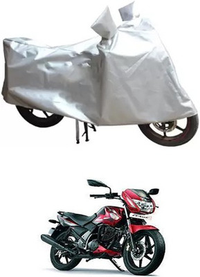 MSR STORE Two Wheeler Cover for TVS(Flame, Silver)