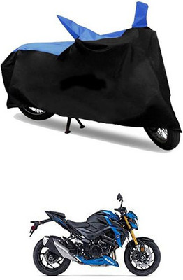 MSR STORE Two Wheeler Cover for Suzuki(Blue, Black)